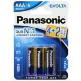 Батарейка ААА Panasonic Evolta LR03 1.5V Alkaline 4+2 бесплатно блистер 6 шт.