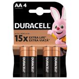 Батарейка АА 1.5V Alkaline Duracell Basic 4 шт 