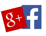 Значки гугл+ и фейсбук